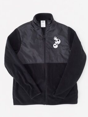 Disney Jack Skellington Jacket Black Fleece Zip up Nightmare Before Christmas S